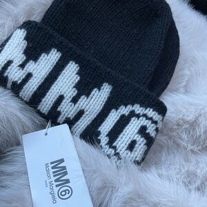 Maison Martin Margiela MM6 Black and White Logo Beanie